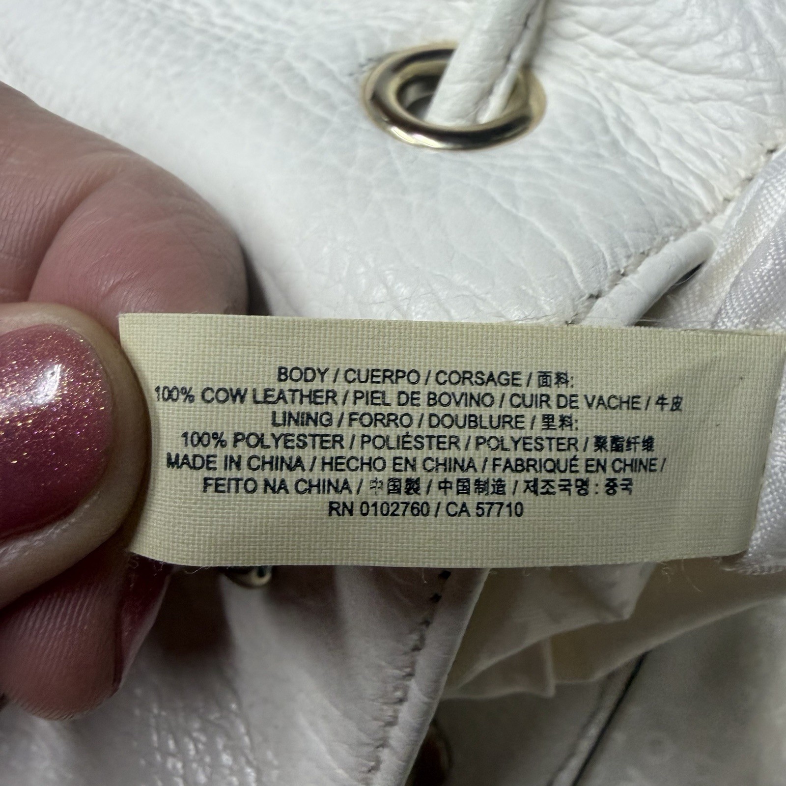 Kate Spade White Leather Backpack WKRU3939 Mini Drawstring Flap Bag Pack Medium