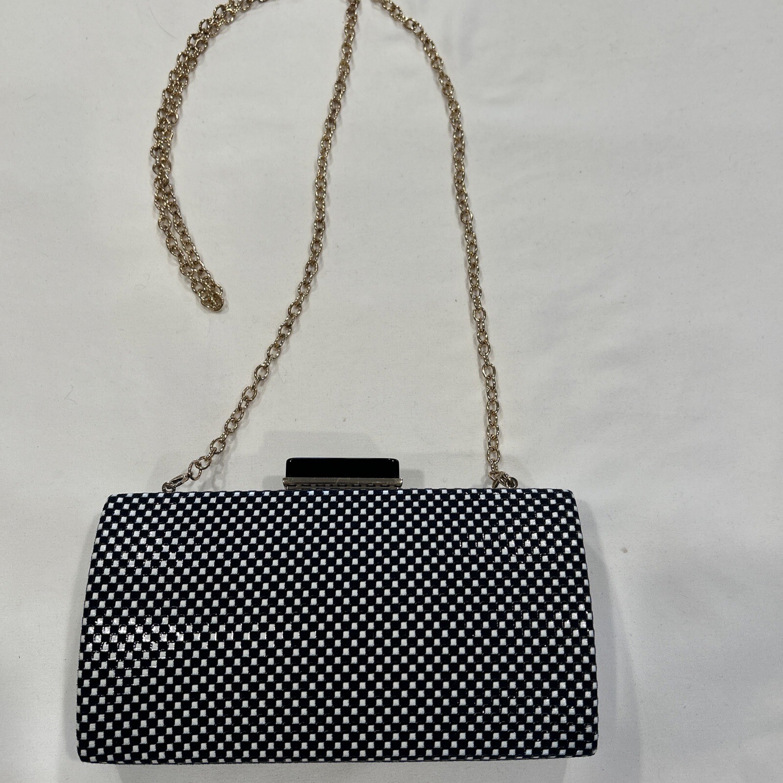 Neiman Marcus Rhinestone Bling Rectangle Evening Clutch Crossbody Purse