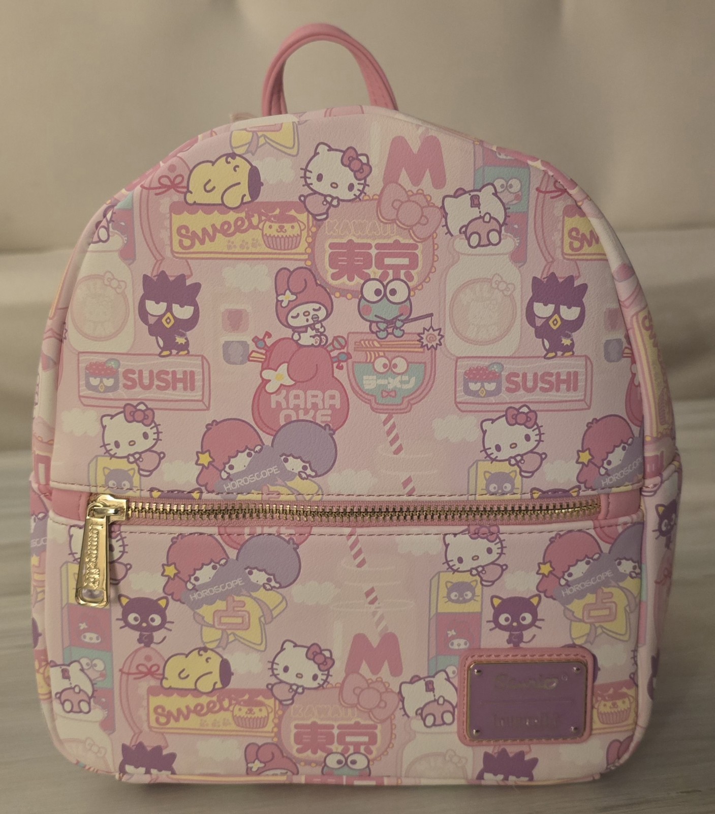 Loungefly Hello Kitty My Melody Keroppi Pom Pom Mini Backpack and Wallet Set
