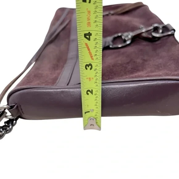 Rebecca Minkoff Large Mac Handbag Wine Red Suede Leather Chain Crossbody Bag
