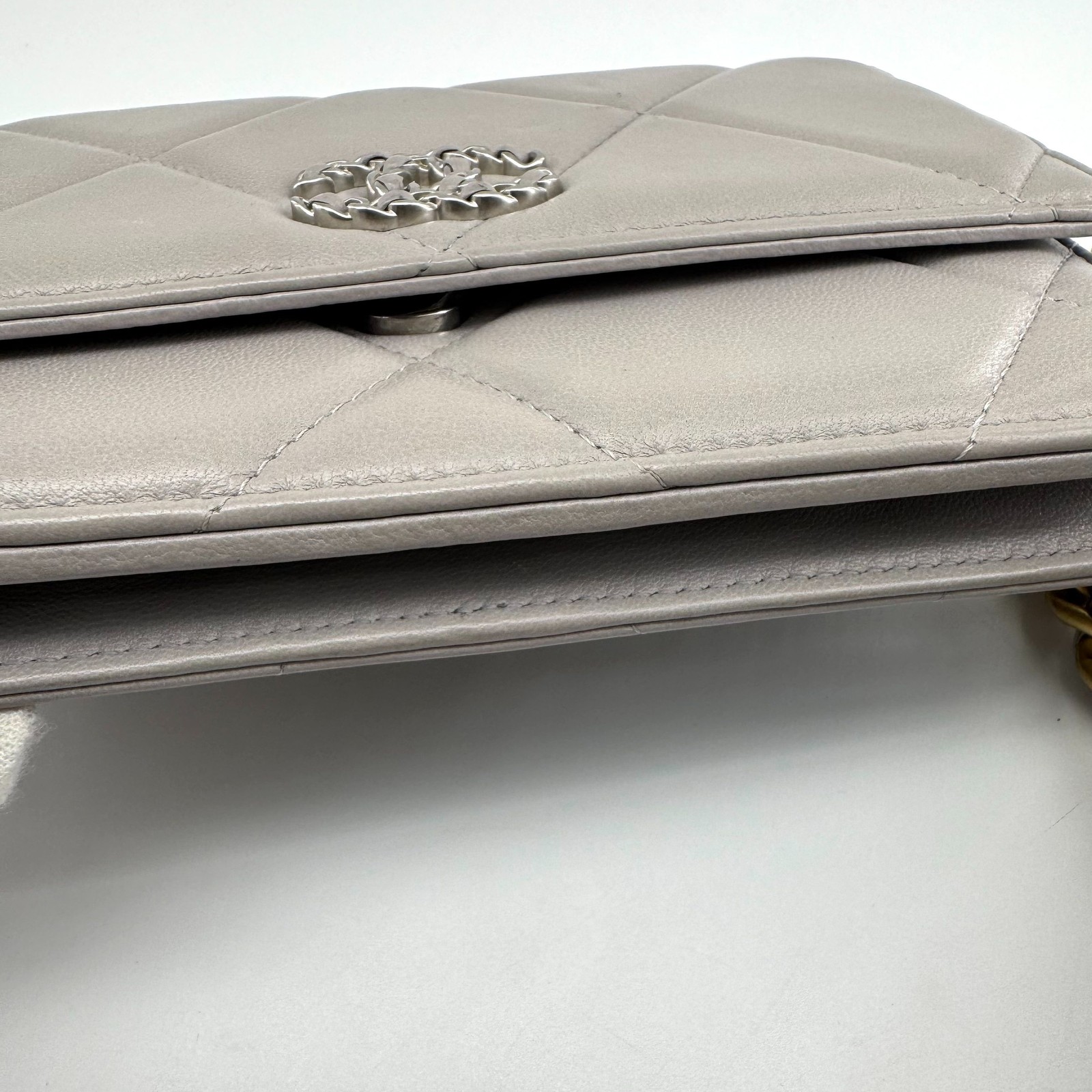 Authentic Chanel Quilted Lambskin WOC Grey Mixed Metal (Silver and Gold eBay AG