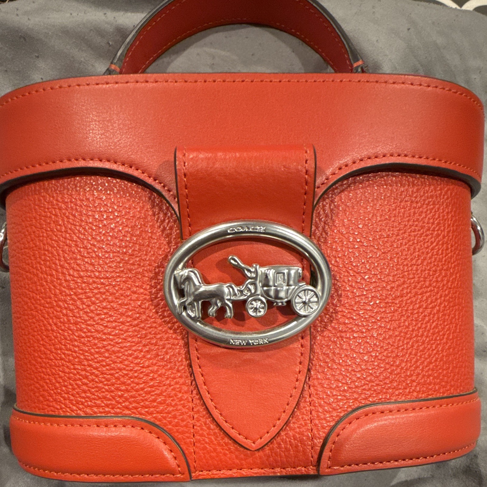 Coach Georgie Gem Crossbody Bag Bright Poppy Red Leather NWT Style 5503