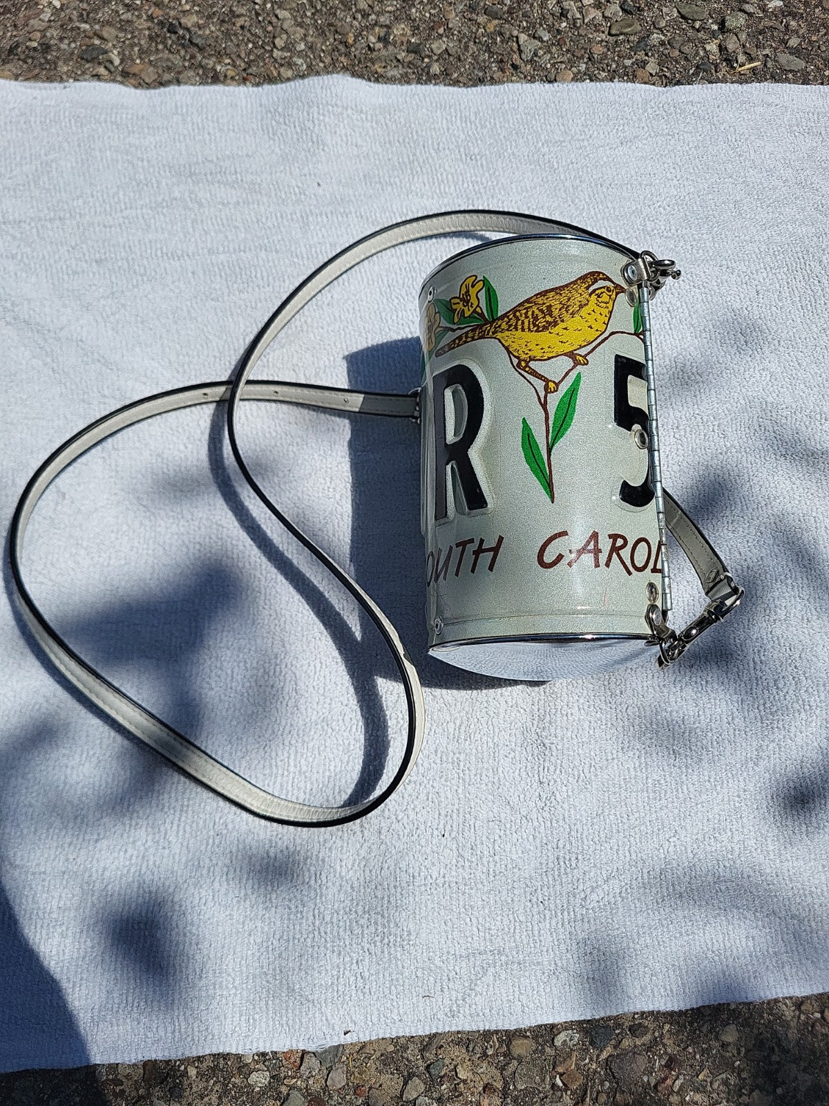 South Carolina License Plate Little earth Bag Purse -Stickers Attached- Summer!!