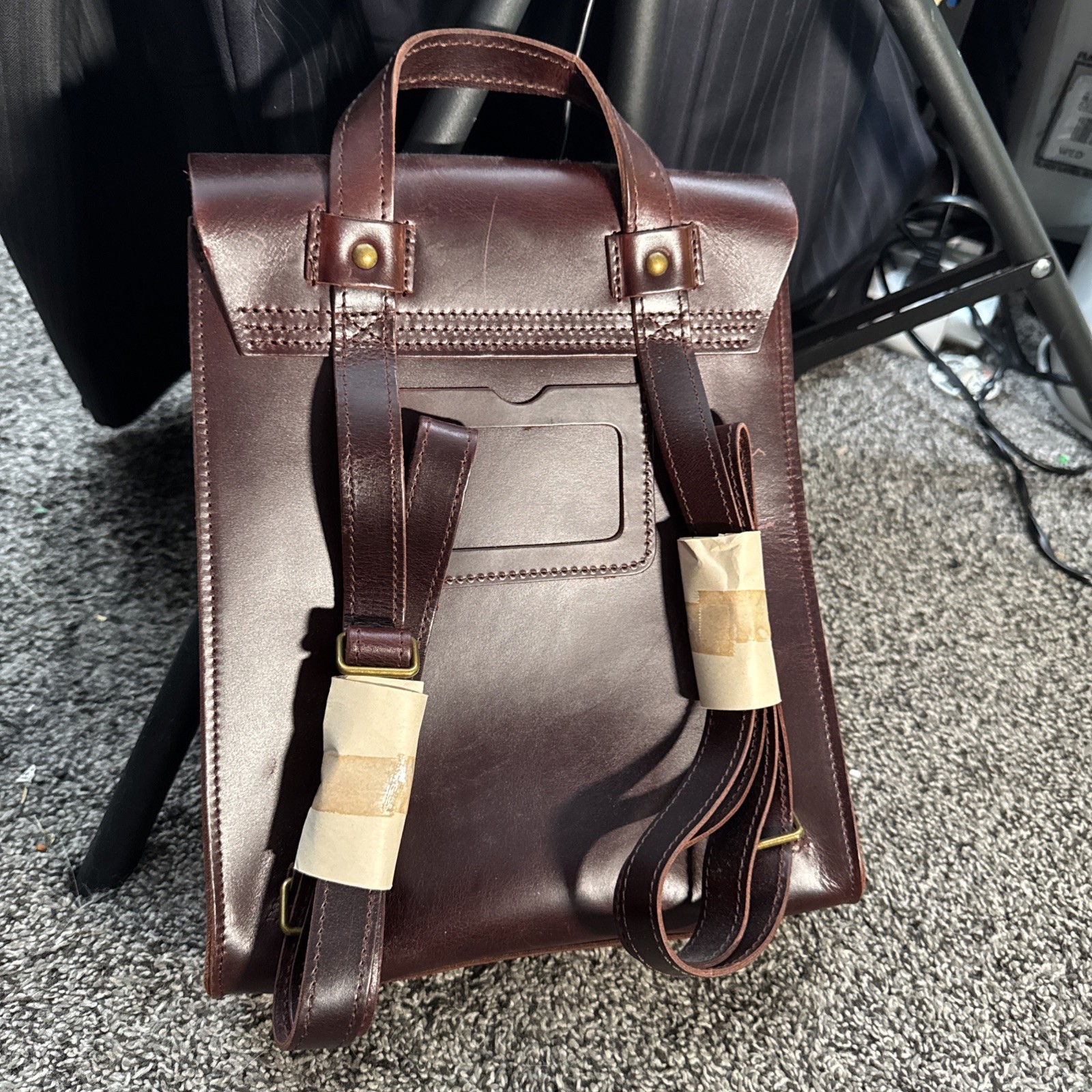Dr. Martens Mini Brown New Leather Backpack Rucksack Buckle Flap Gold Hardware