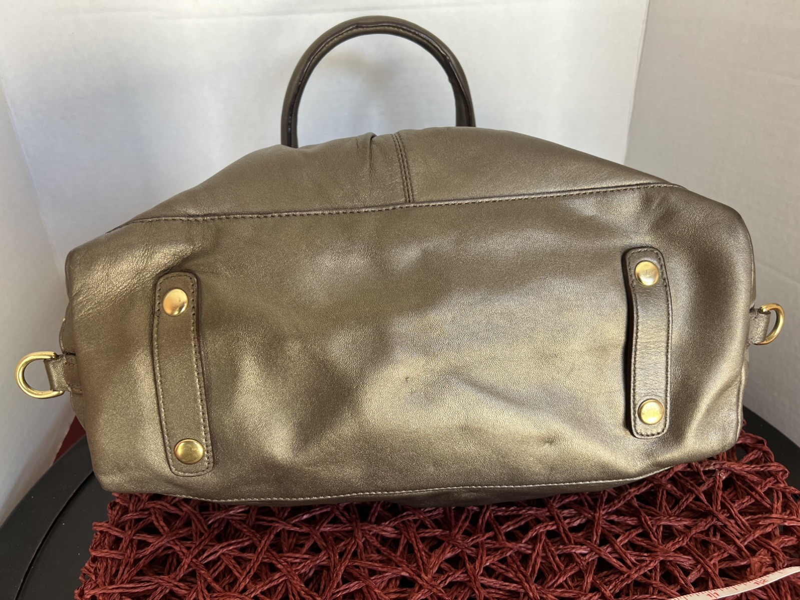 Coach Antique Ashley Metallic Bronze Satchel Handbag Gold Tone