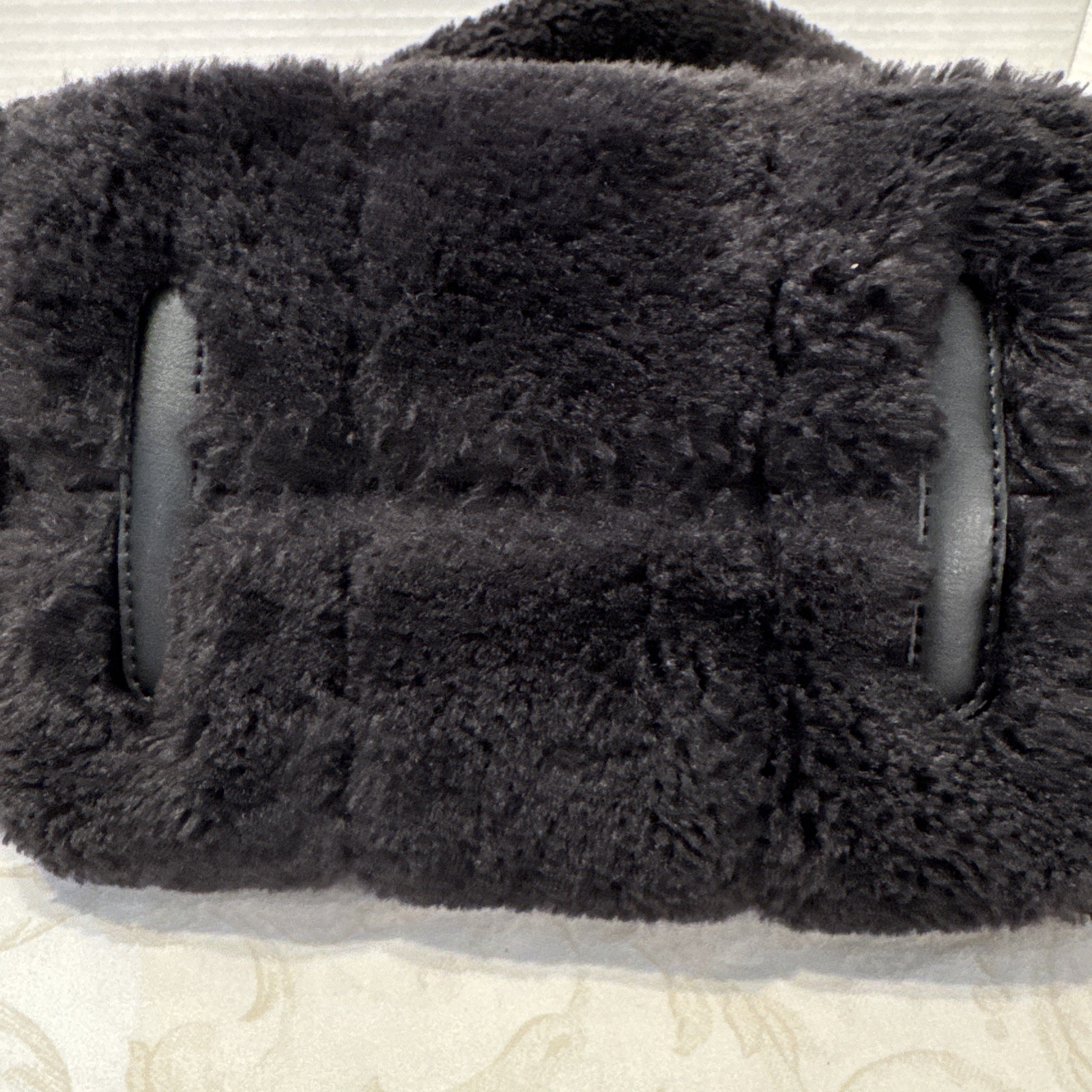 LULULEMON Black Plush Fleece Quilted Grid Tote w/ Crossbody Handbag