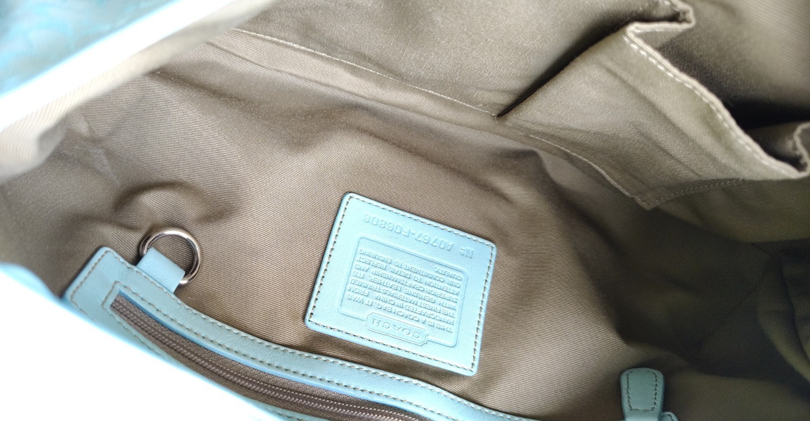 Coach MEDIUM Vintage F06808 Soho Robin Egg Blue Signature C & Leather Bag