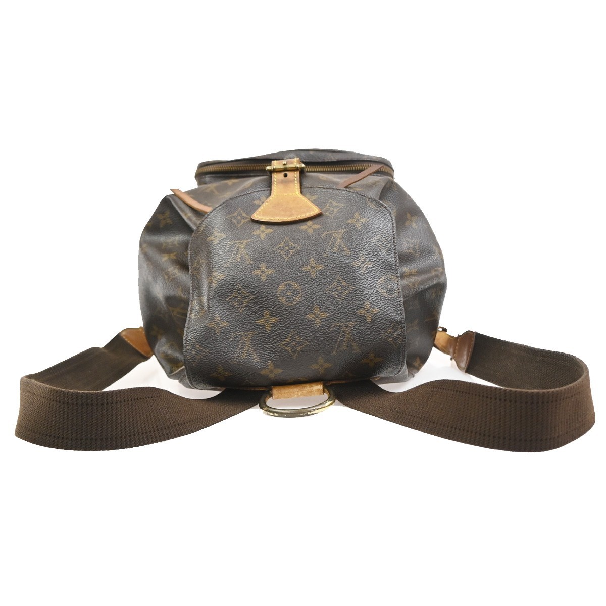LOUIS VUITTON Montsouris GM Backpack Bag Monogram Leather Brown M51135 72KD487