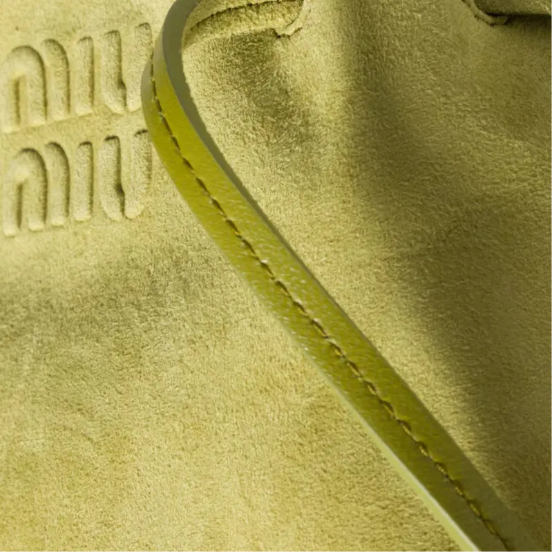 MIU MIU Embossed Logo Single Shoulder Bag Women’s Olive Green 5.5×2.4×6.7 in
