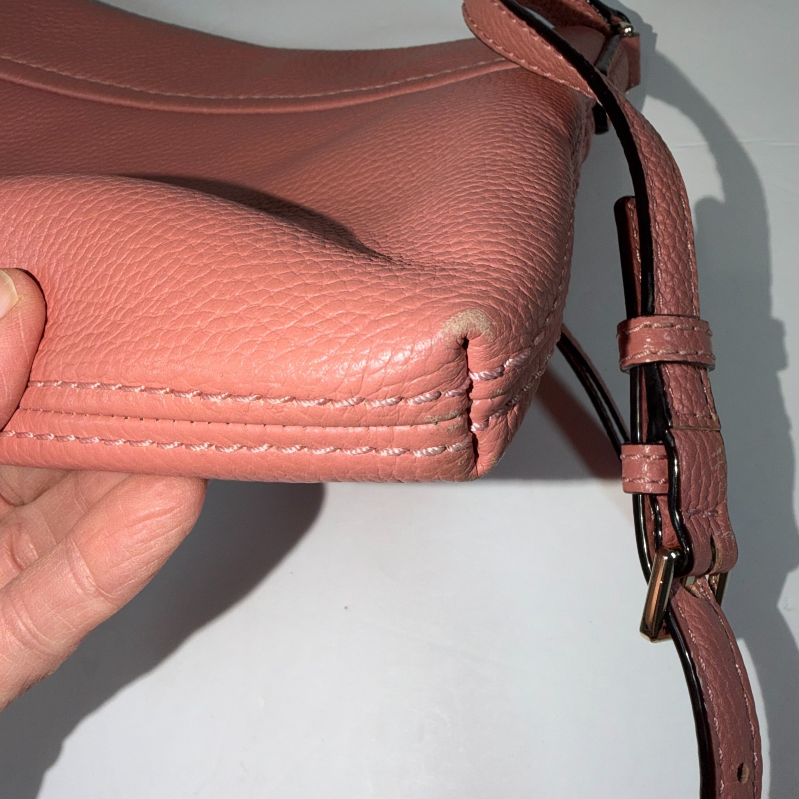 Kate Spade Jackson Street Gabriele Mauve Pink Leather Crossbody Shoulder Bag