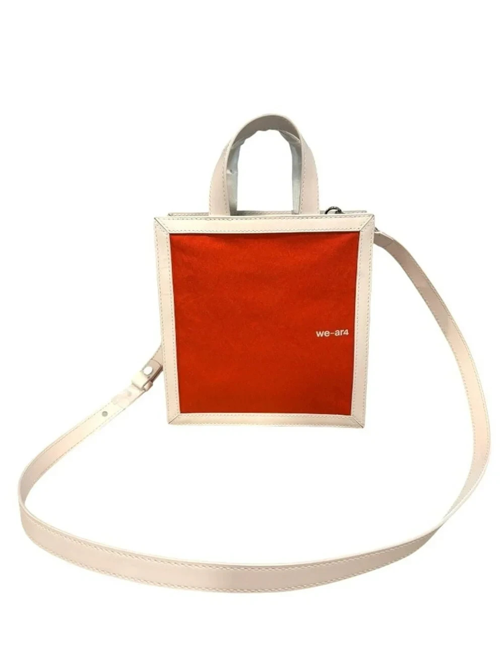 WE-ar4 Orange Structured Box Bag Top Handle or Crossbody NWT $155