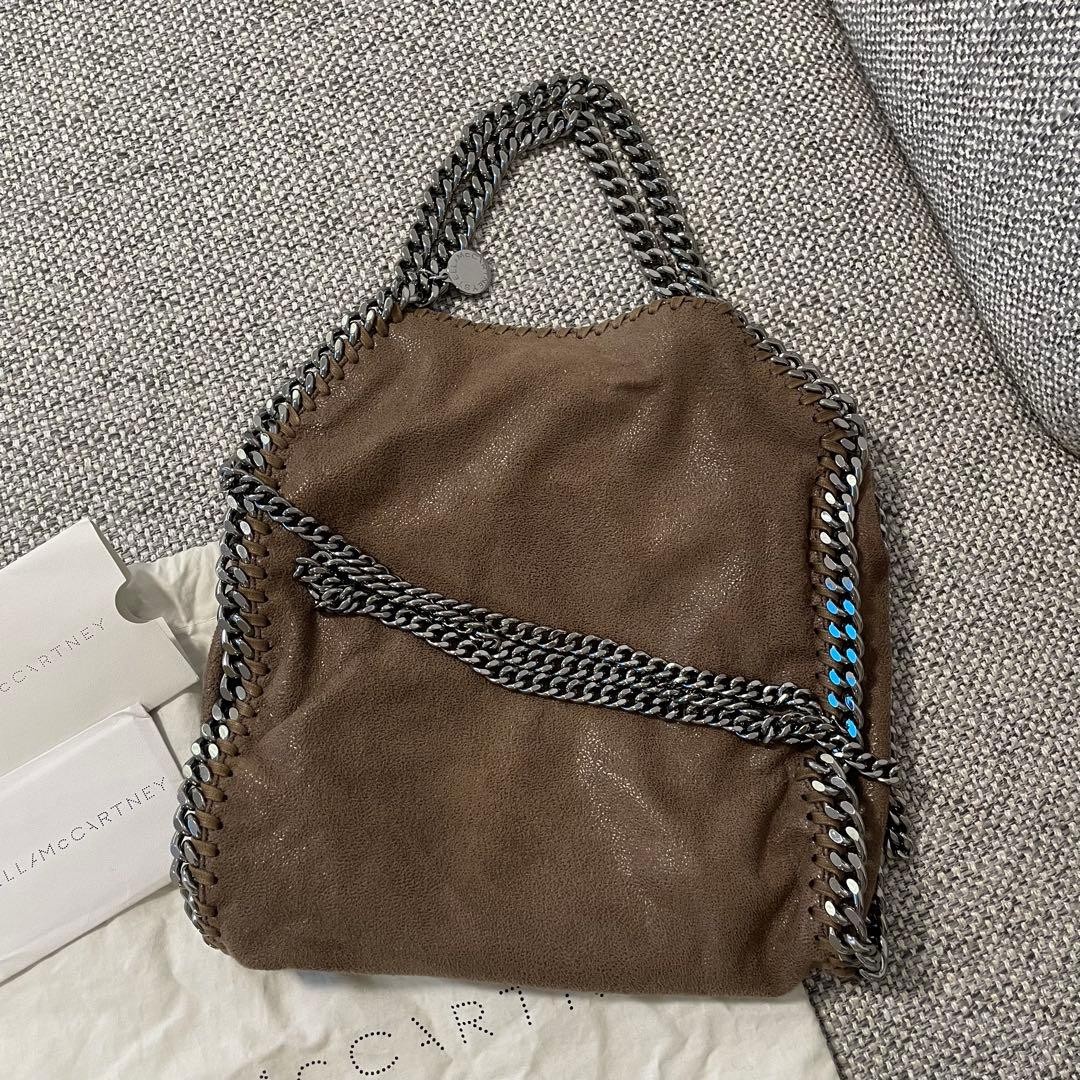 Stella McCartney Falabella Mini Tote Bag Shoulder Bag Brown Eco Leather Auth