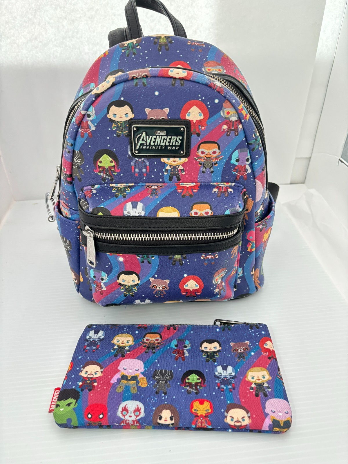 Loungefly Marvel Avengers Chibi Infinity War Backpack & Pencil Case (98)