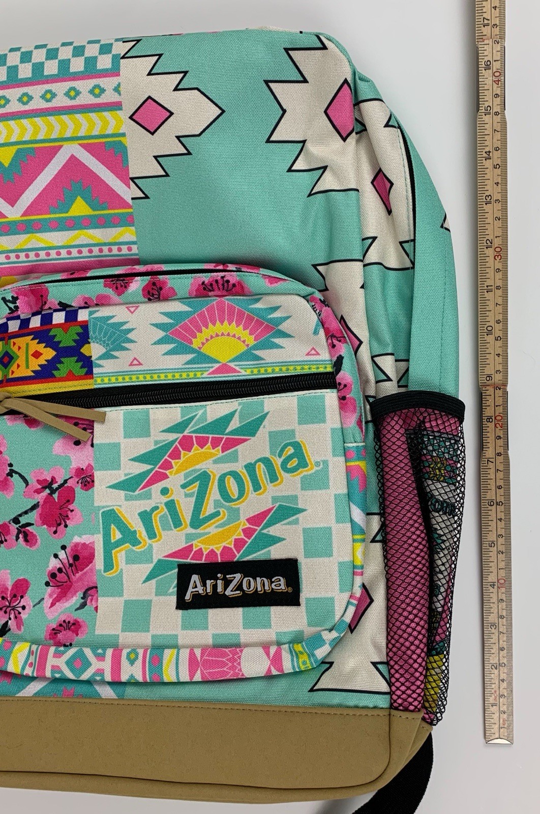 Arizona Tea Patchwork Backpack Floral Aztec Multicolor Cotton Blend New