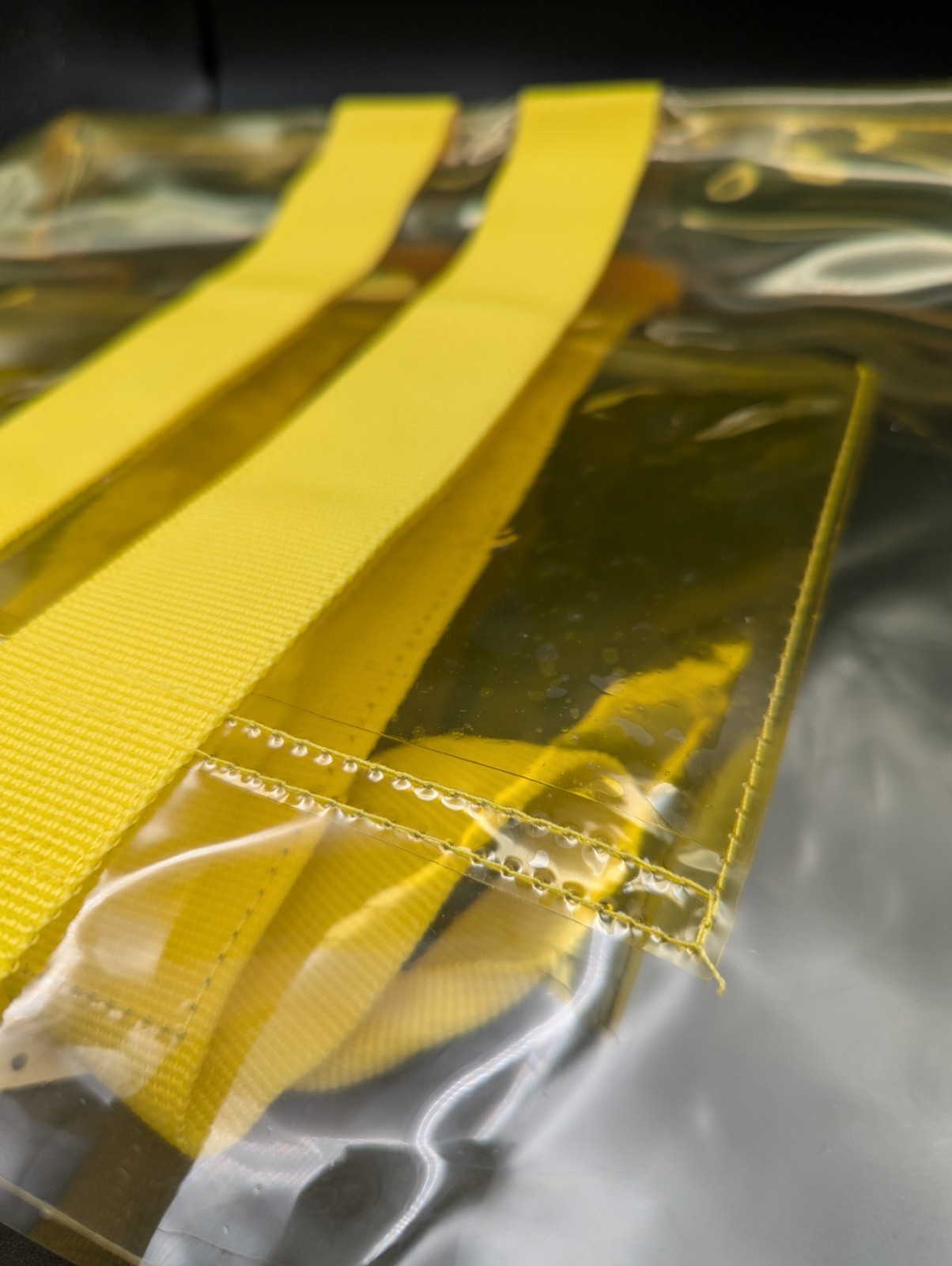 Plastic Clear Yellow Tinted Tote Bag With Yellow Handles Verge Creative Group