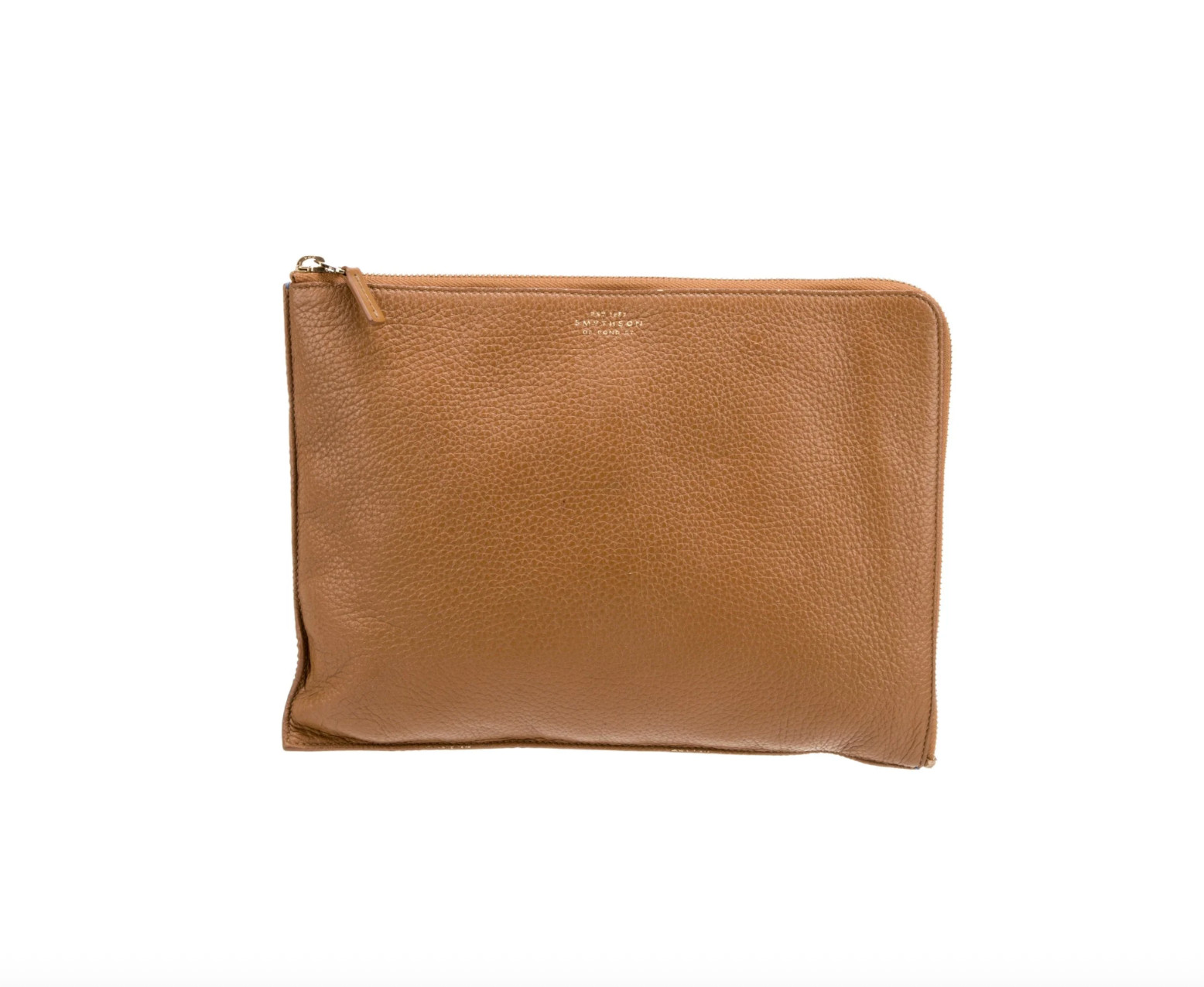 Smythson Honey Gold Leather Clutch