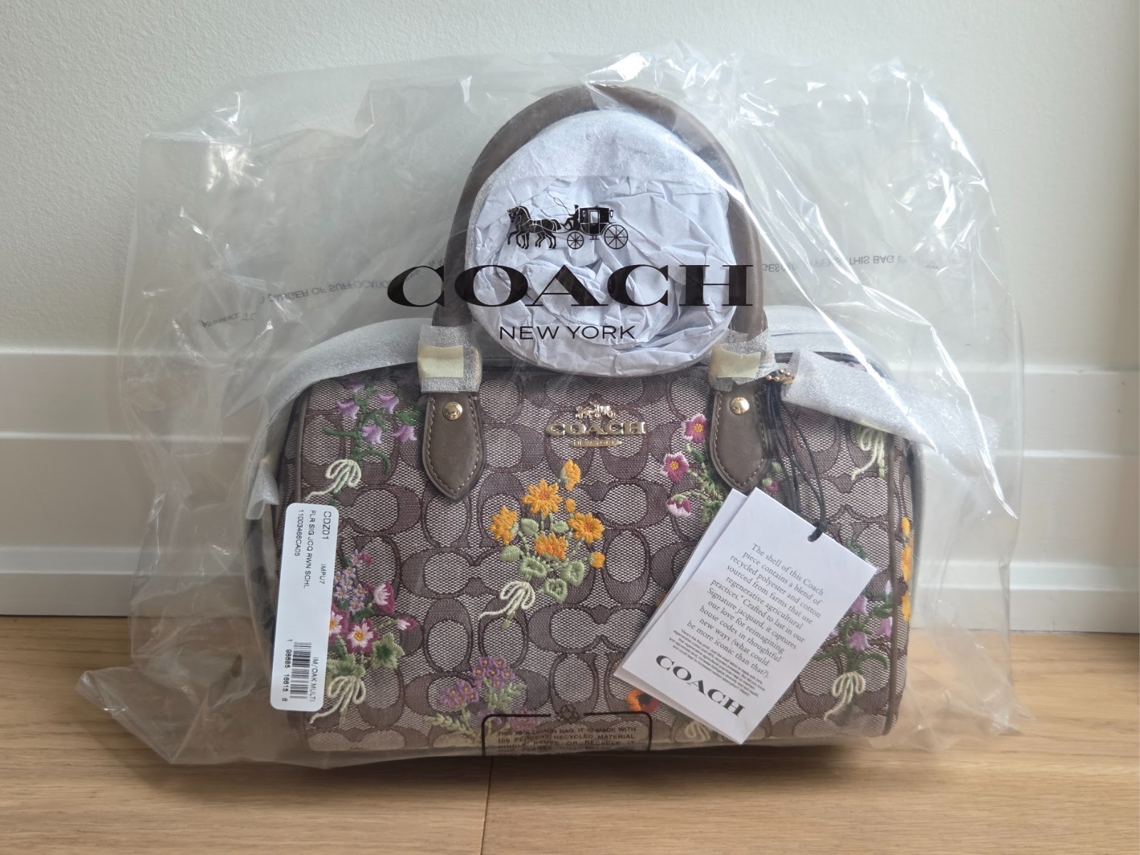 Coach Rowan Satchel Bag In Signature Jacquard Floral Embroidery Brand New CDZ01