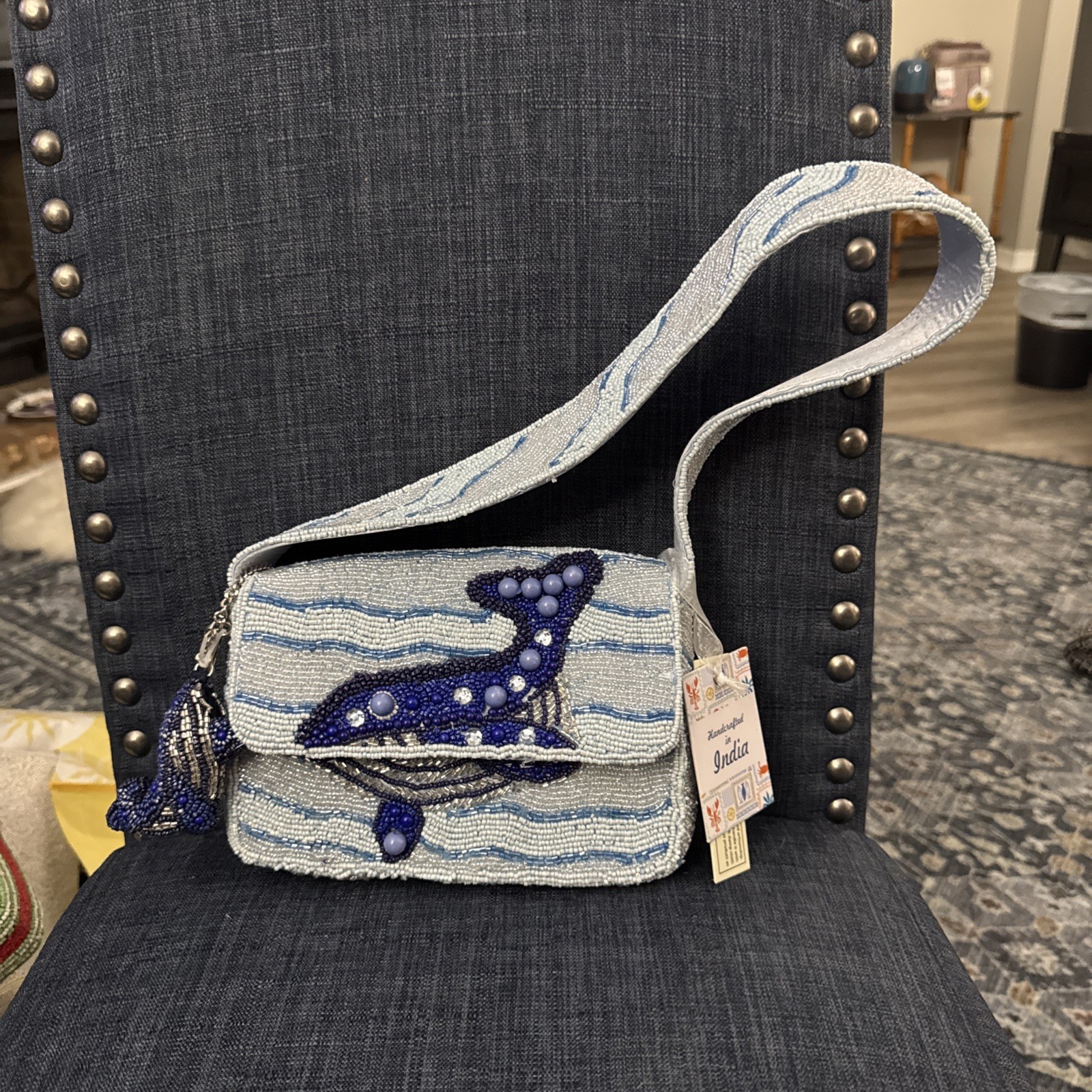 NEW RELEASE Blue Whale Beaded Shoulder Bag India Viral Beaded Bag Charm