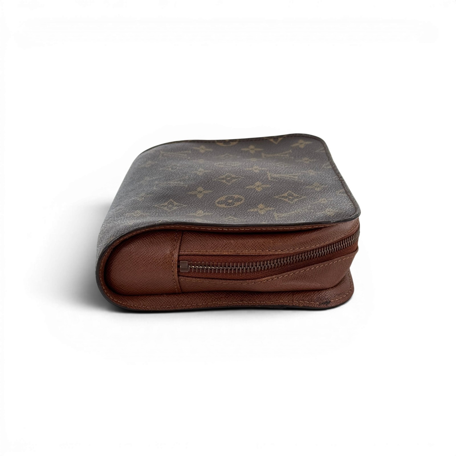 LOUIS VUITTON Orsay Monogram Canvas Brown Zip Wrist Clutch Bag M51790