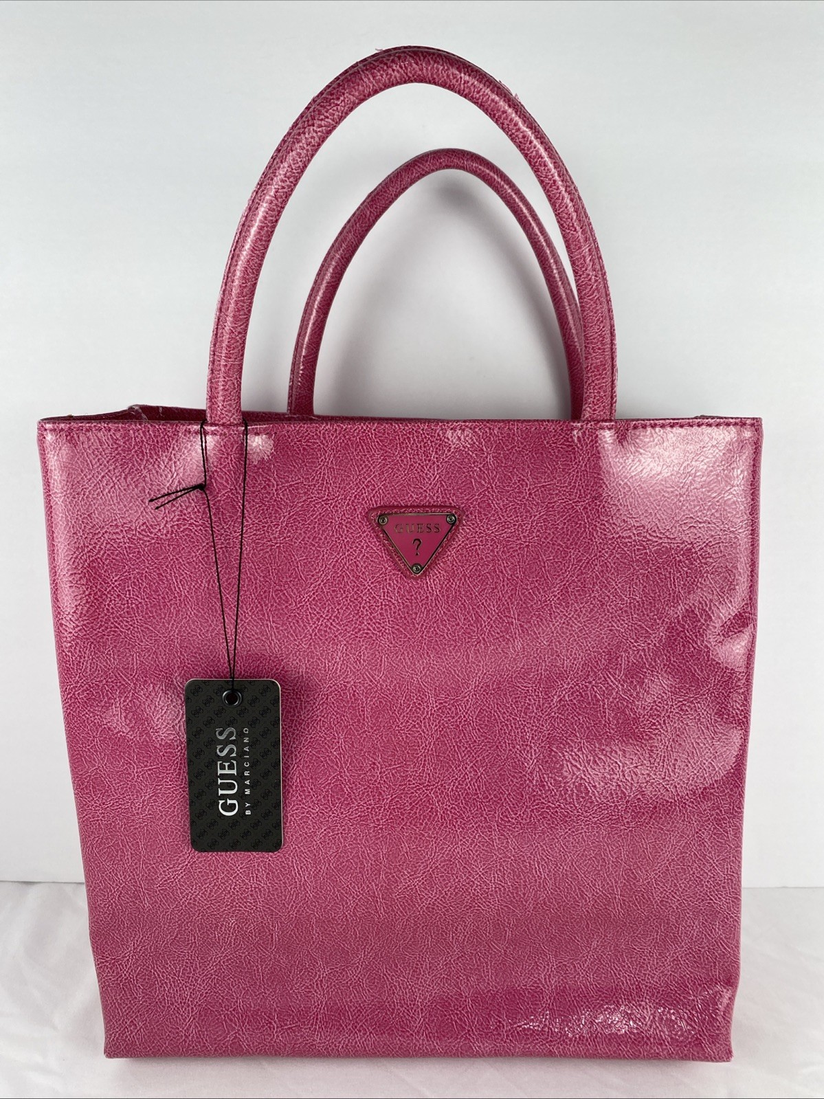 NWT Guess by Marciano Tote Bag Fuchsia 2 Handles Handbag Faux Leather 11″ x 11″