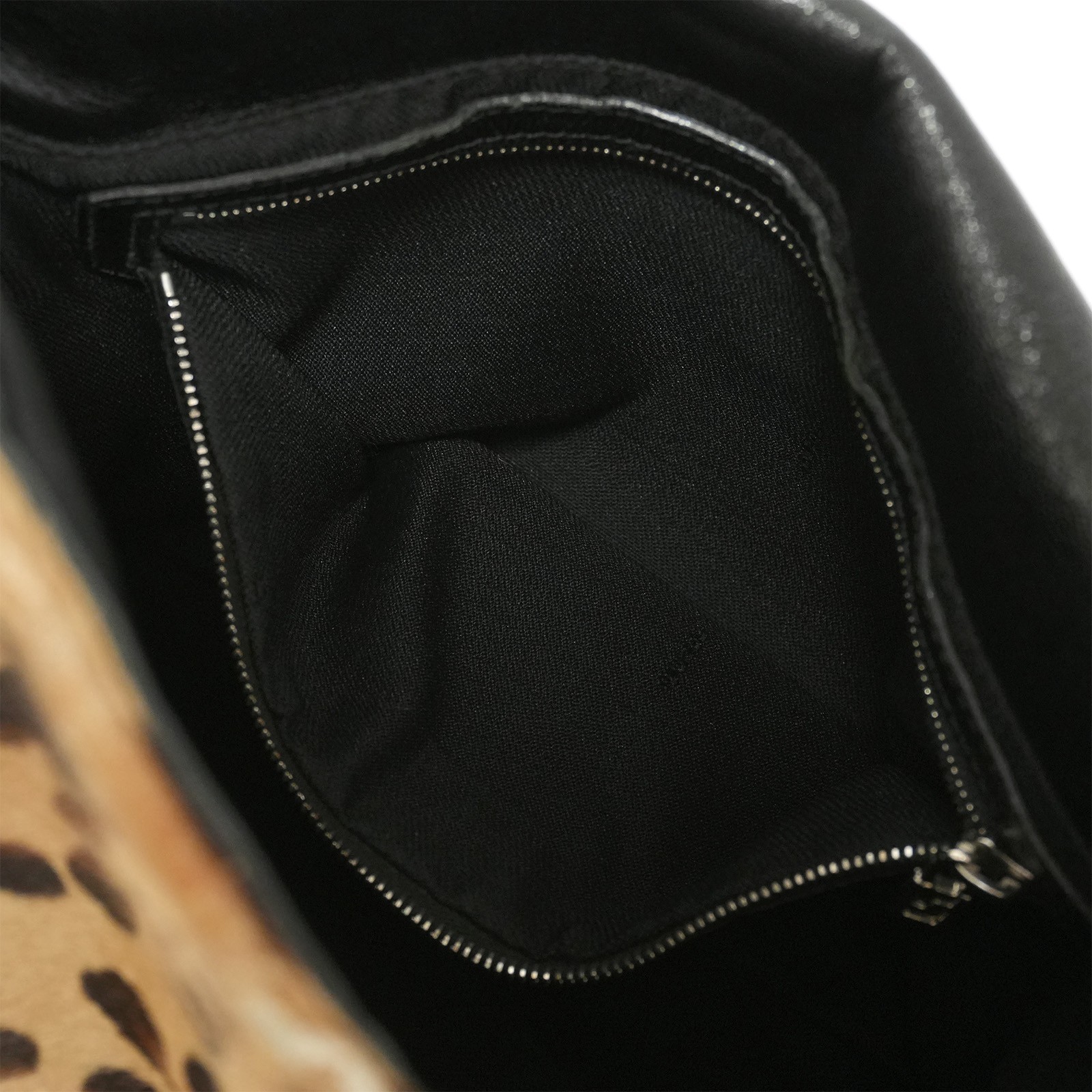 FENDI Pony Hair Mamma Baguette Shoulder Bag Leopard Pattern Auth #56895A