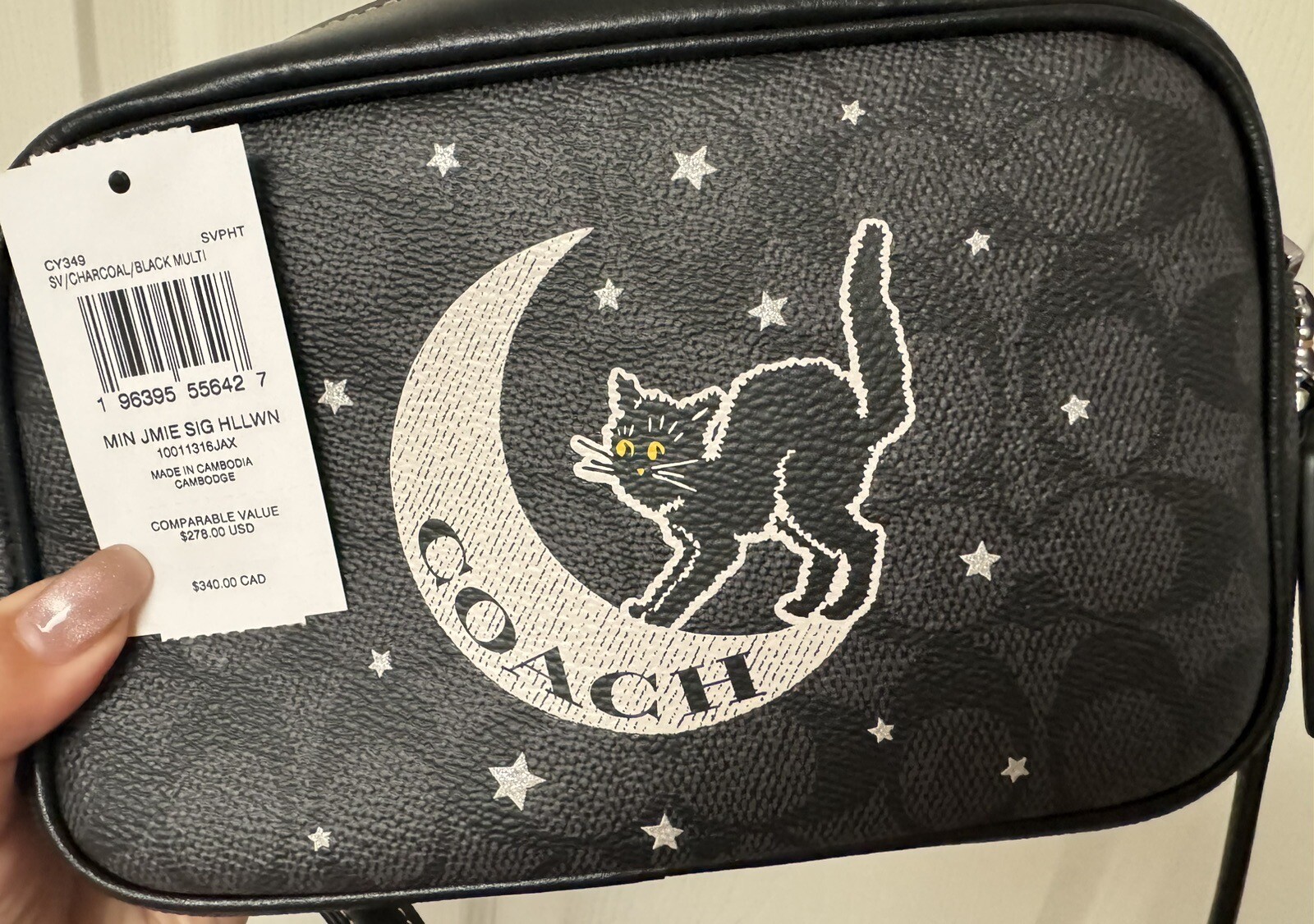 NWT Coach Mini Jamie Camera Bag In Signature Canvas With Halloween Graphic CY349