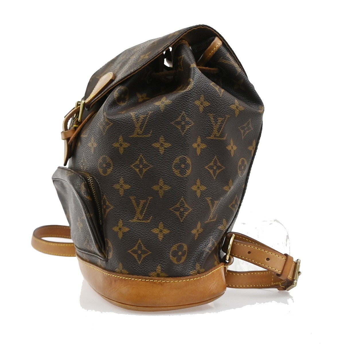 LOUIS VUITTON Montsouris MM Backpack Bag Monogram Leather Brown M51136 13CA842