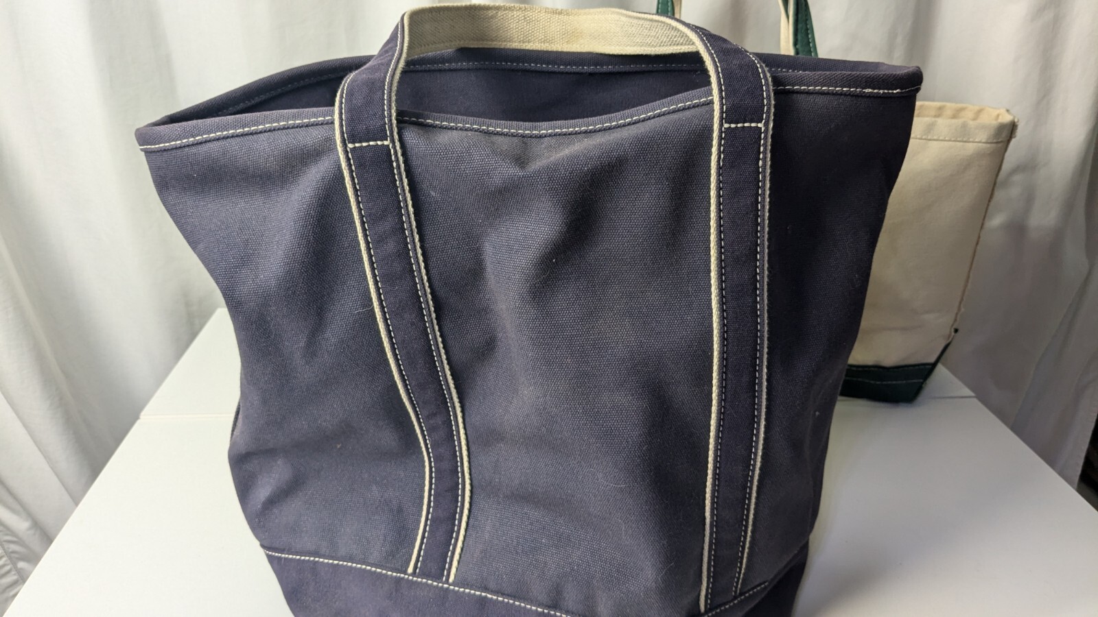 Lot 3 Vintage Lands End + Other Canvas Boat Bag Tote Beach Pink/Blue/Green LARGE