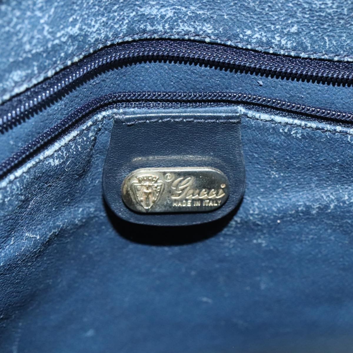 GUCCI Micro GG Supreme Hand Bag PVC 2way Navy Gold 002 58 0033 Auth th5567