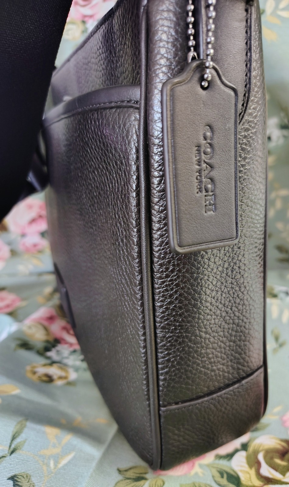 NWT Coach District Crossbody bag, black refined pebble leather, MSRP $378