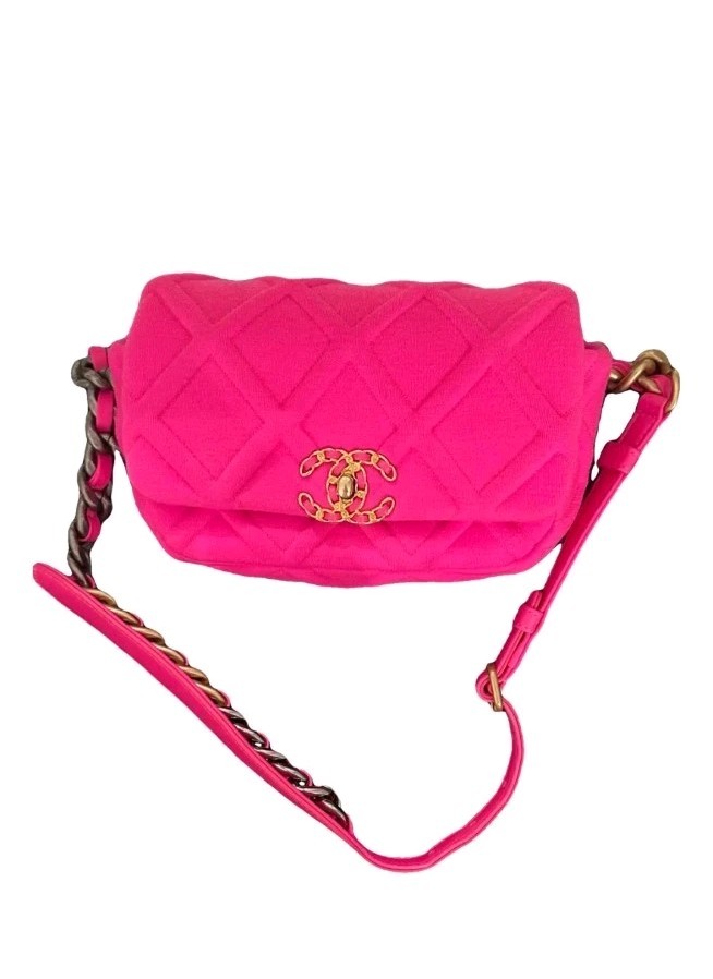 Chanel 19 Waist Belt Bag Neon Pink Jersey
