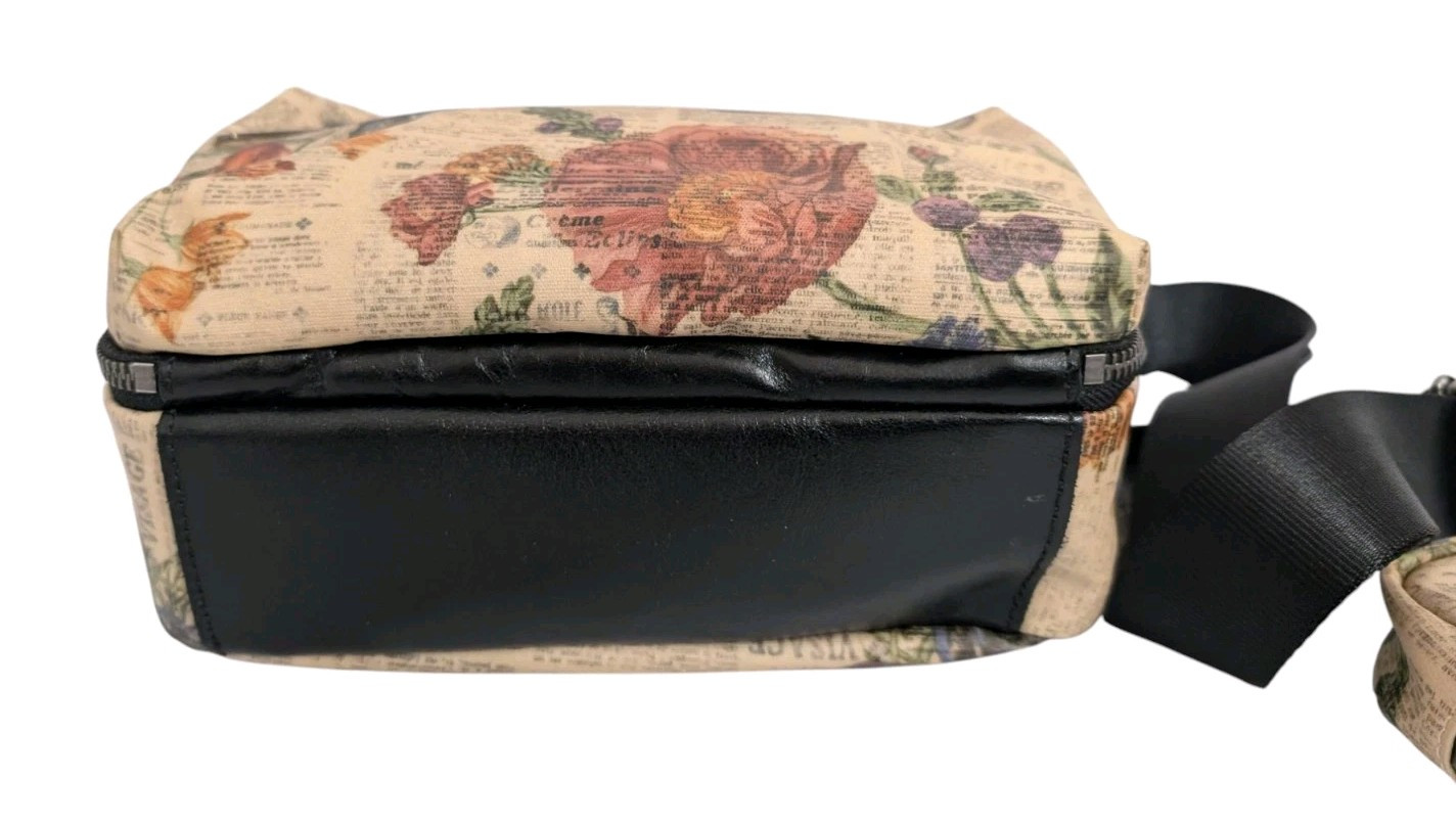 Patricia Nash Piper Coated Canvas Crossbody W/ Pouch-Parisian Newspaper-NWT-$199