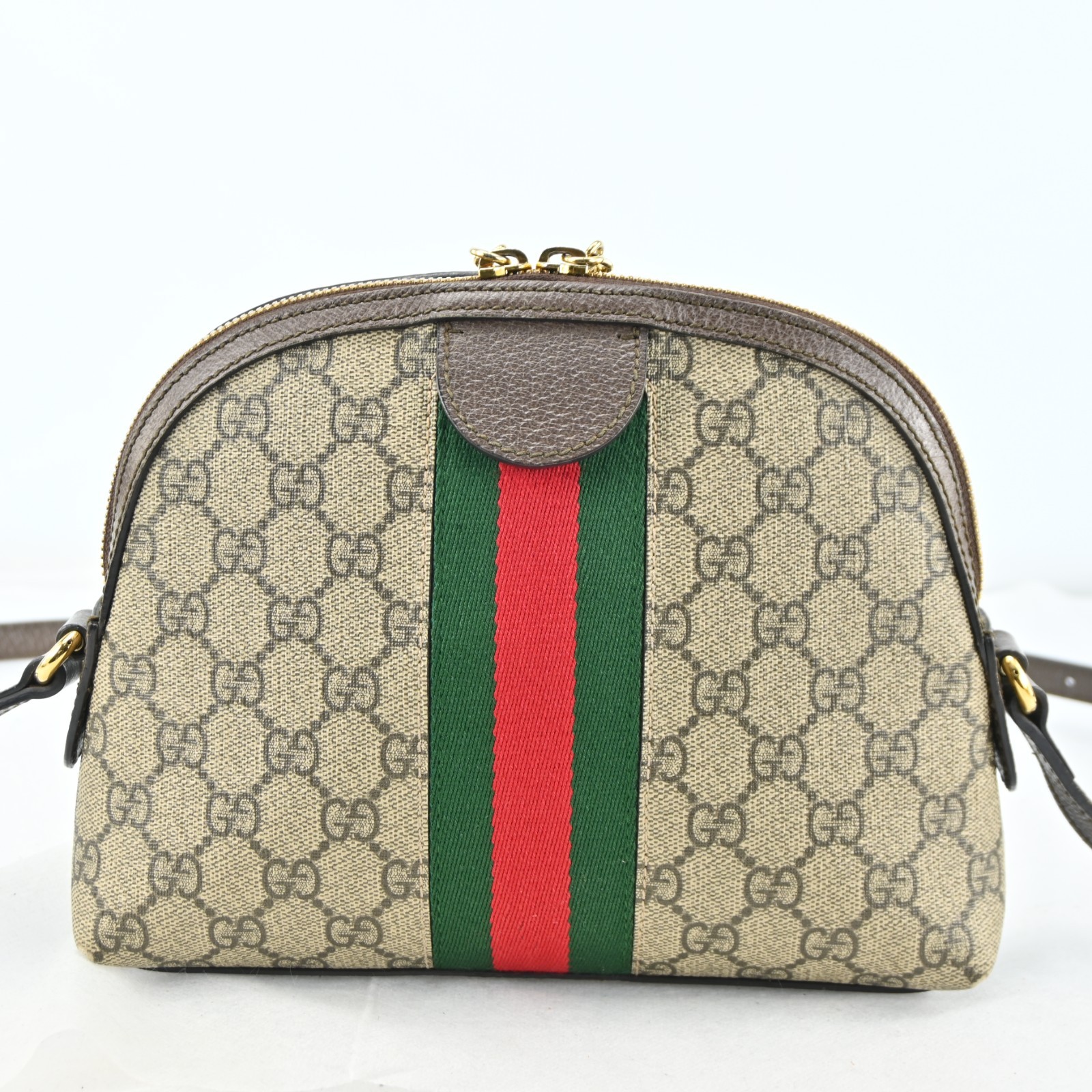 GUCCI Ophidia Sherry Line GG Shoulder Bag PVC Canvas BrownN2882YOS805