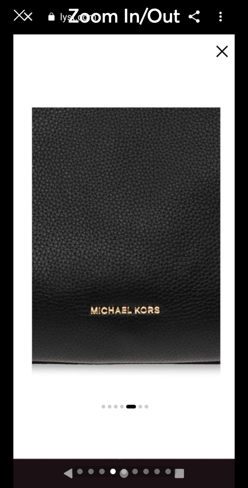 Michael Kors Large Kensington Shoulder Tote Bag Black Pebbled Gold Hardware Zip