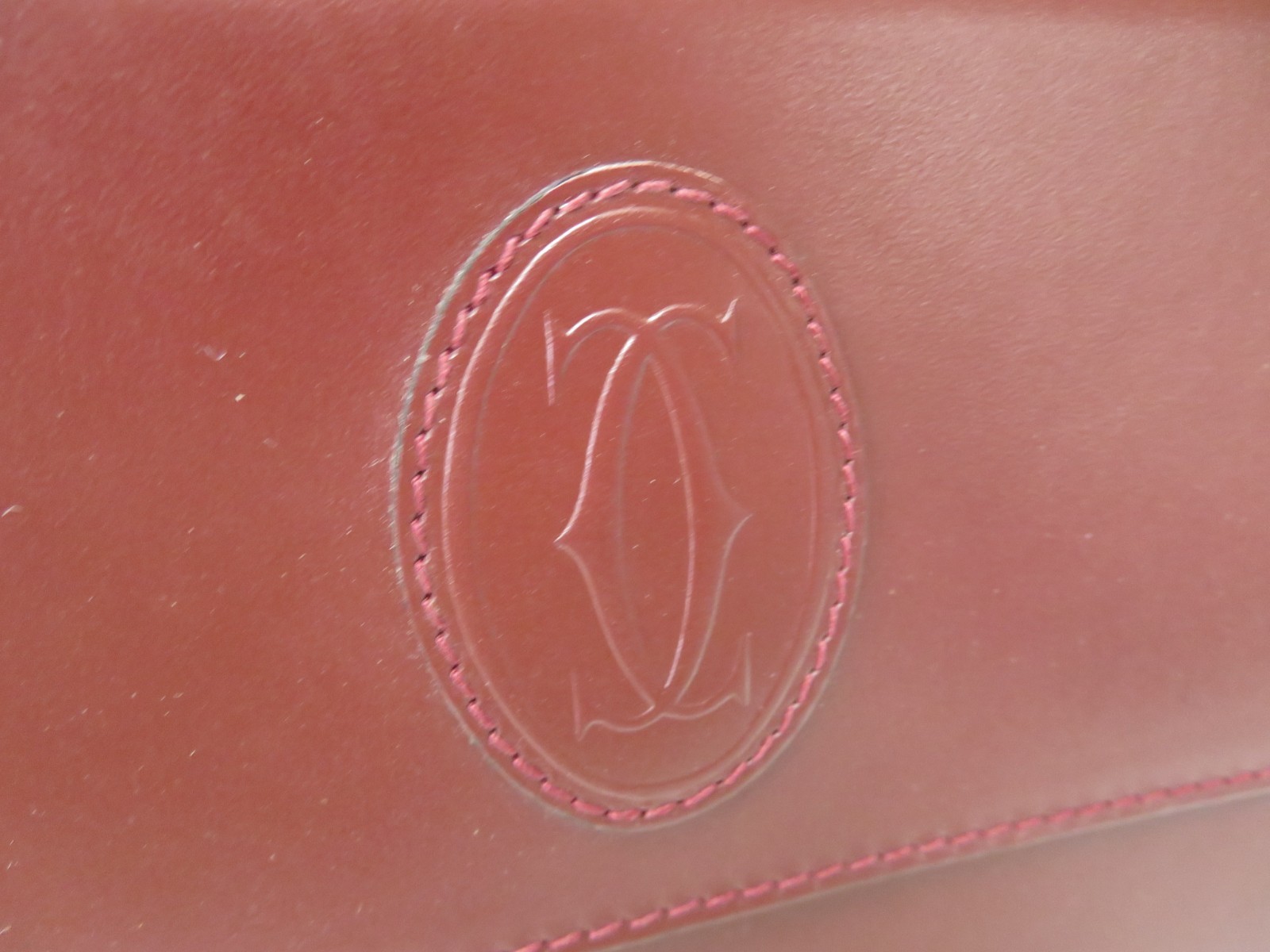 Authentic Cartier Must de Cartier Leather Clutch Bag #48733