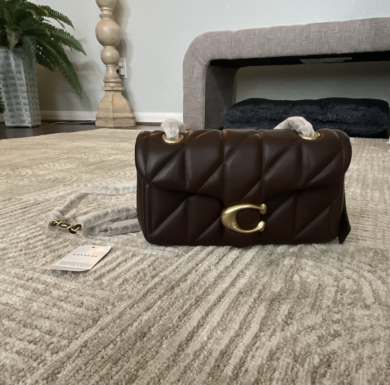BRAND NEW WITH TAGS Coach Tabby Shoulder Bag in Brass/Maple Color!!