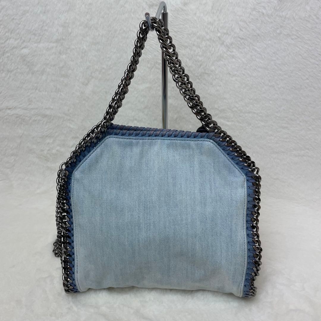 STELLA MCCARTNEY Falabella Tote bag Denim Floral embroidered 2way Authentic