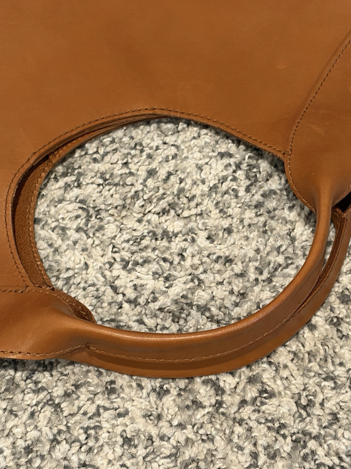 Madewell Sydney Top Handle/Crossbody Burnished Caramel Leather Cutout Handbag
