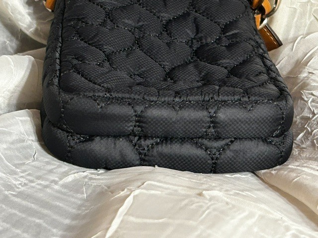Brighton Kora Mini Utility Bag Heart Strap Black Quilted Cross Body Purse USED