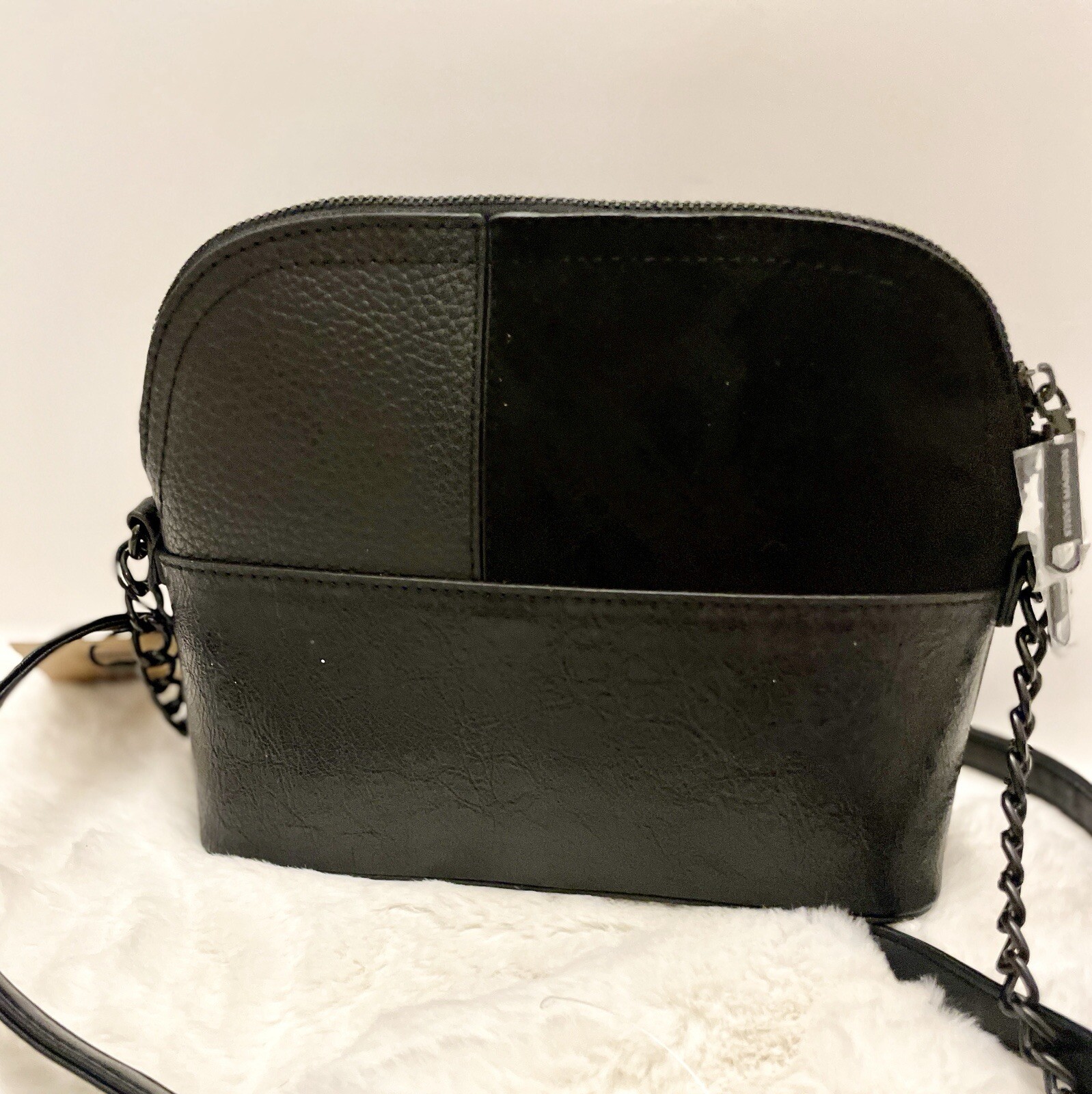 New STEVE MADDEN Women’s BMAGEEPW CROSSBODY Handbag Purse BLACK MULTI PATCHWORK