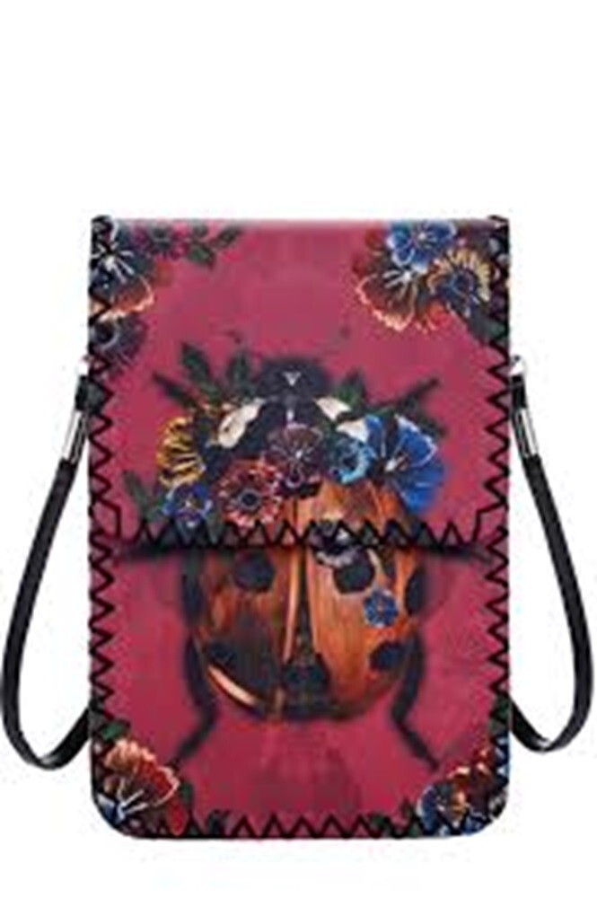 Vegan Hand Stitched Crossbody Bag Cell Phone Bag