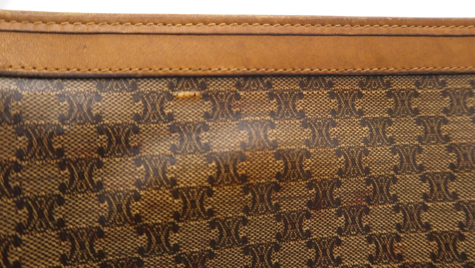 CELINE Clutch Bag Macadam PVC Leather Auth