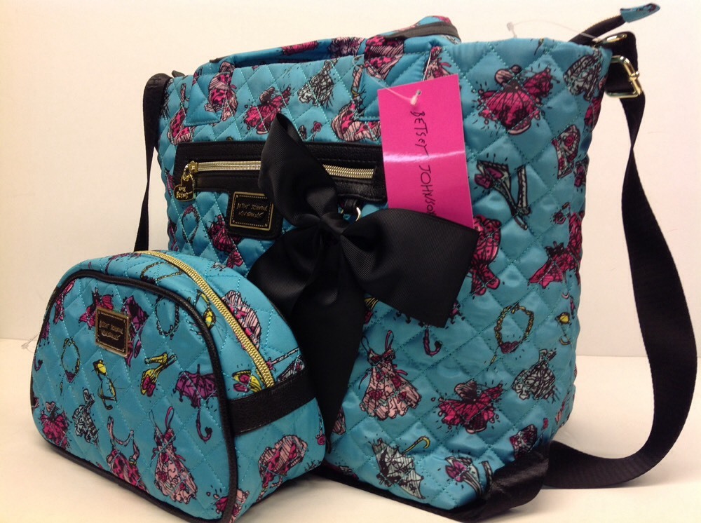 BETSEY JOHNSON TURQUOISE TOTE BM18625 AND TURQUOISE LARGE LOAF BM18645 NWT $146