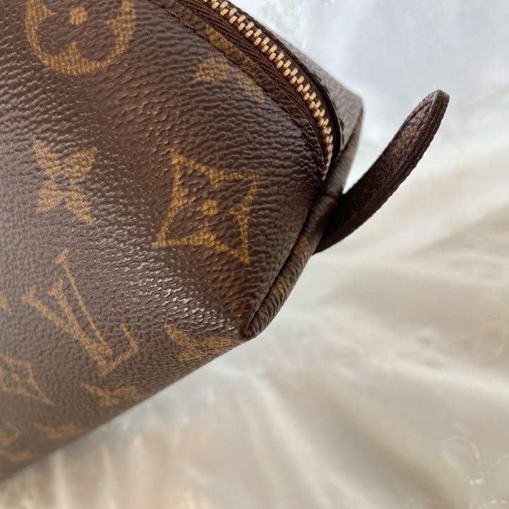 LOUIS VUITTON Pouch Brown Trousse de Mi Ronde Monogram PVC Leather Gently used