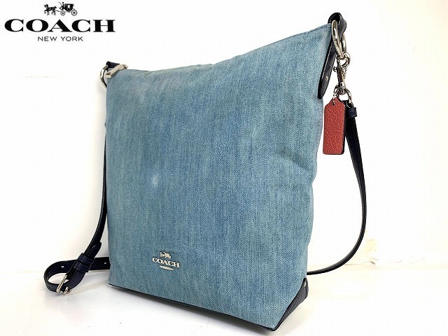 COACH denim leather washed canvas shoulder bag from JAPAN