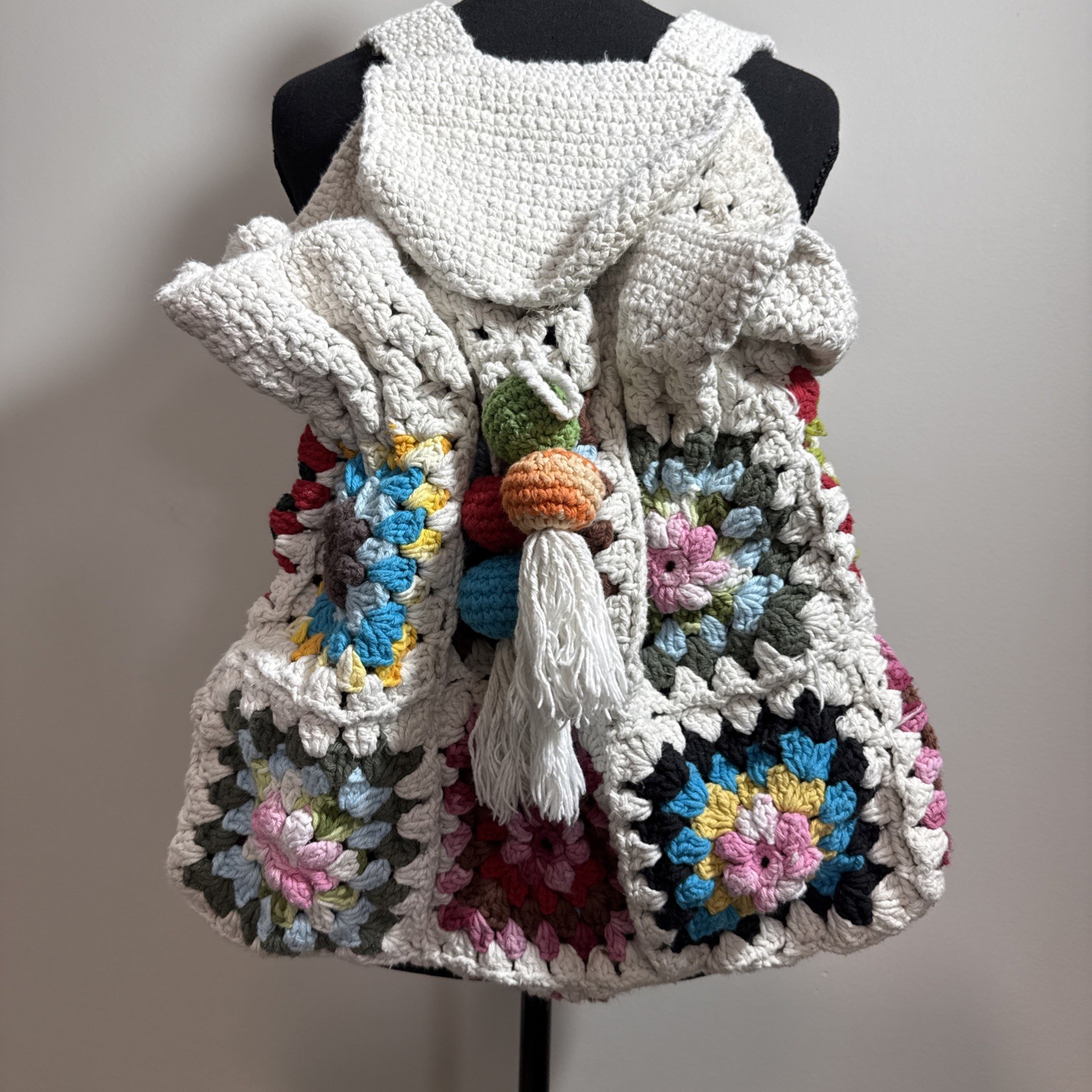 Crochet Granny Squares Backpack. Make Perfect Gift For Any Occasion.