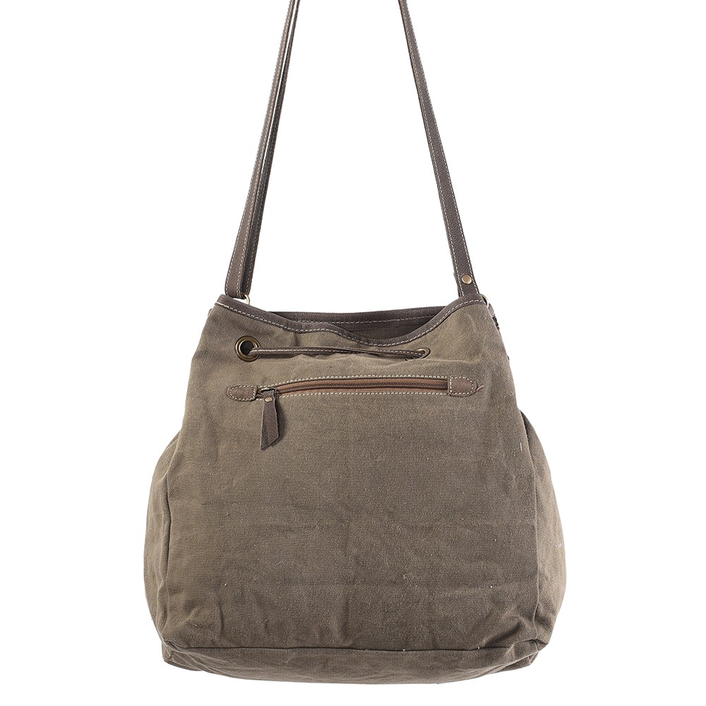 KB OHLAY KB269 Bucket Upcycled Wool Upcycled Canvas Hair-On Genuine Leather