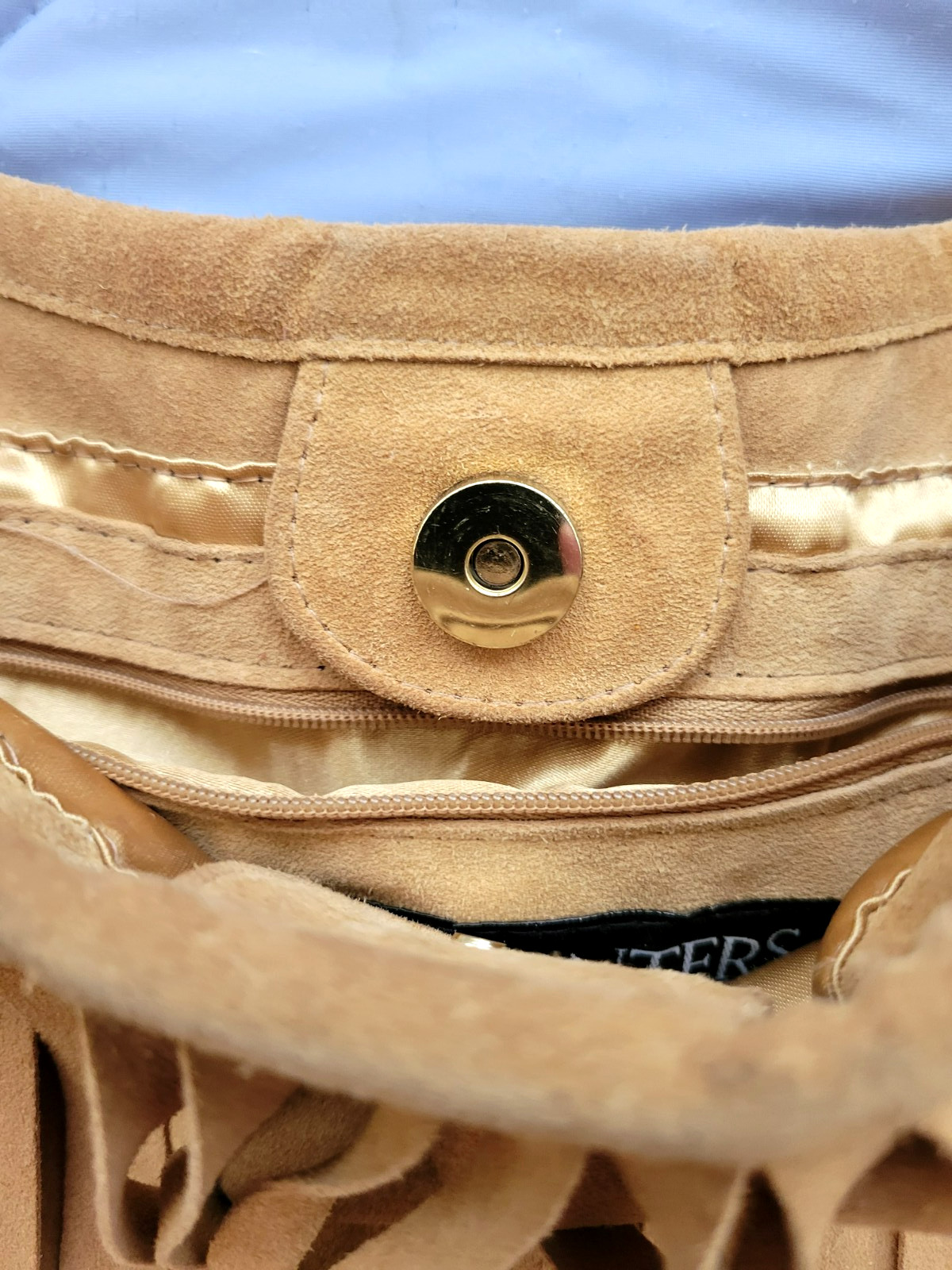 JJ Winters Vanessa CAMEL TAUPE SUEDE Fringe Crossbody BOHO WESTERN Texans Bag