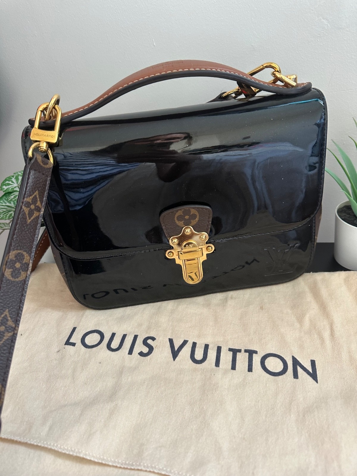 LOUIS VUITTON Cherry Wood BB Hand shoulder crossbody bag