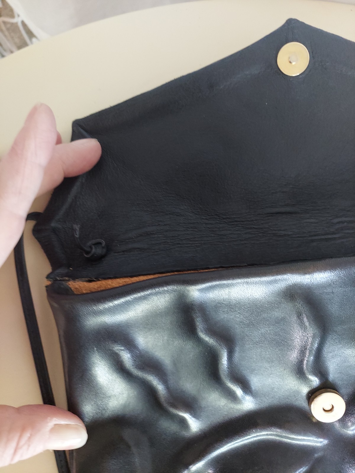 D.L. Einbender Black Leather Face Art Shoulder Bag Signed Sculptural Purse